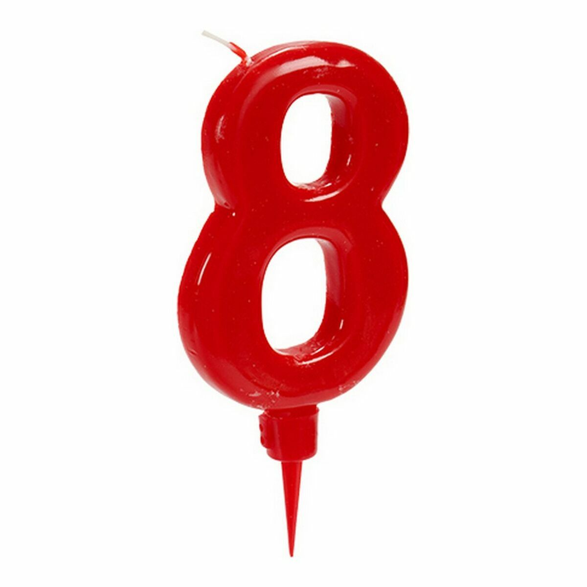 Candela Rosso Compleanno Numeri 8 (12 Unità)